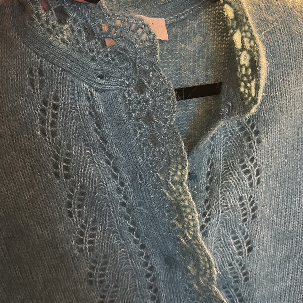 Sezane Teal Cardigan Sweater - Picture 3 of 6